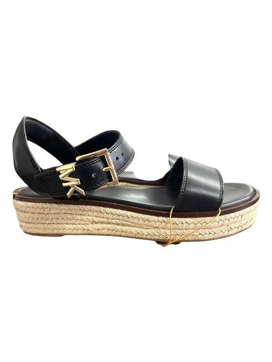 Michael Kors Shoes - Michael Kors Richie Platform Espadrille Sandals Black Leather Size 7 NWOB